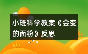 小班科學教案《會變的面粉》反思