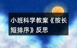 小班科學(xué)教案《按長(zhǎng)短排序》反思