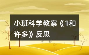 小班科學教案《1和許多》反思