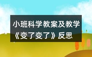 小班科學(xué)教案及教學(xué)《變了變了》反思