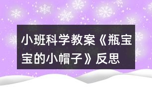 小班科學(xué)教案《瓶寶寶的小帽子》反思