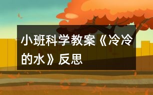 小班科學教案《冷冷的水》反思