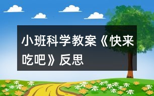 小班科學教案《快來吃吧》反思