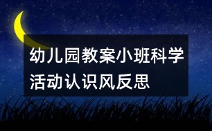 幼兒園教案小班科學活動認識風反思