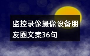 監(jiān)控錄像、攝像設(shè)備朋友圈文案36句