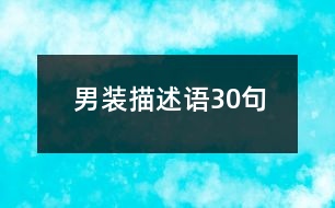 男裝描述語(yǔ)30句