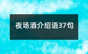 夜場(chǎng)酒介紹語(yǔ)37句