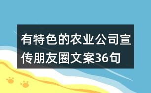 有特色的農(nóng)業(yè)公司宣傳朋友圈文案36句