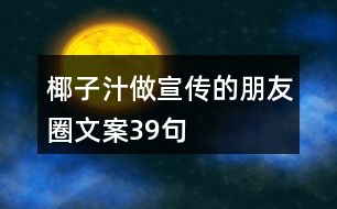 椰子汁做宣傳的朋友圈文案39句