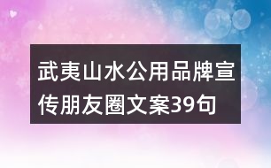 武夷山水公用品牌宣傳朋友圈文案39句