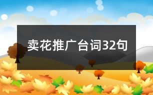 賣花推廣臺詞32句