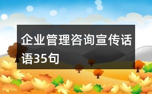 企業(yè)管理咨詢宣傳話語(yǔ)35句