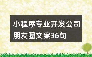 小程序?qū)I(yè)開(kāi)發(fā)公司朋友圈文案36句