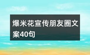 爆米花宣傳朋友圈文案40句