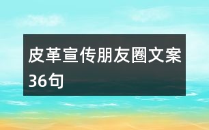 皮革宣傳朋友圈文案36句