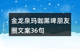 金龍泉瑪咖黑啤朋友圈文案36句