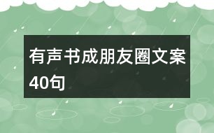 有聲書成朋友圈文案40句