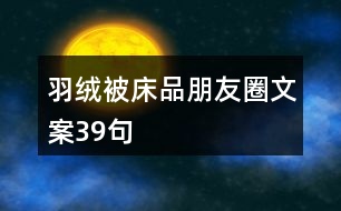 羽絨被、床品朋友圈文案39句