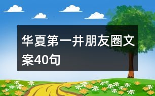 華夏第一井朋友圈文案40句