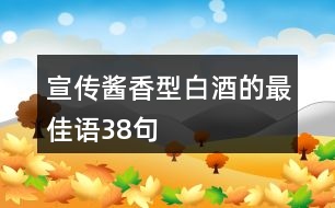 宣傳醬香型白酒的最佳語(yǔ)38句