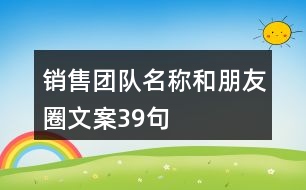 銷(xiāo)售團(tuán)隊(duì)名稱和朋友圈文案39句