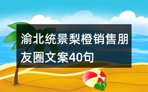 渝北統(tǒng)景梨橙銷售朋友圈文案40句