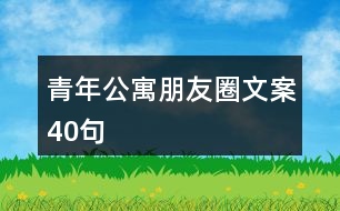 青年公寓朋友圈文案40句