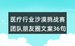 醫(yī)療行業(yè)沙漠挑戰(zhàn)賽團(tuán)隊(duì)朋友圈文案36句