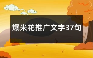 爆米花推廣文字37句