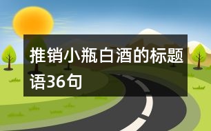 推銷小瓶白酒的標(biāo)題語36句