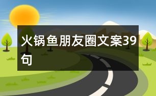 火鍋魚(yú)朋友圈文案39句