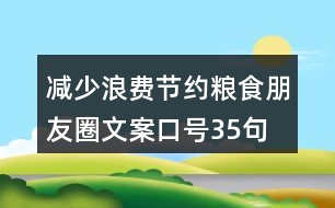 減少浪費、節(jié)約糧食朋友圈文案口號35句