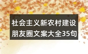 社會主義新農(nóng)村建設(shè)朋友圈文案大全35句