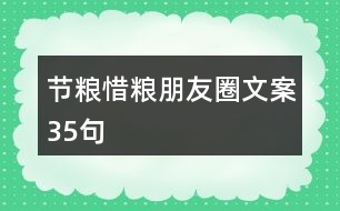 節(jié)糧惜糧朋友圈文案35句