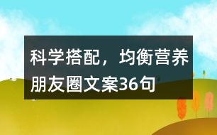 科學(xué)搭配，均衡營養(yǎng)朋友圈文案36句