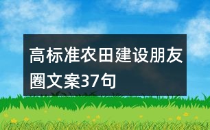 高標準農田建設朋友圈文案37句