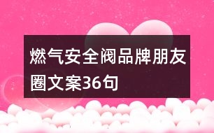 燃氣安全閥品牌朋友圈文案36句