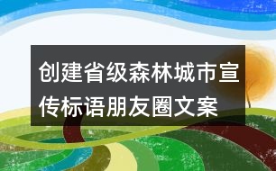 創(chuàng)建省級(jí)森林城市宣傳標(biāo)語(yǔ)、朋友圈文案37句