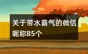 關(guān)于帶水霸氣的微信昵稱85個(gè)