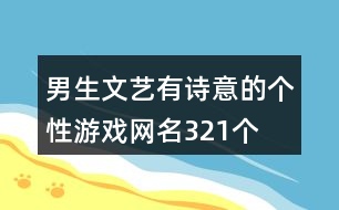 男生文藝有詩意的個性游戲網(wǎng)名321個