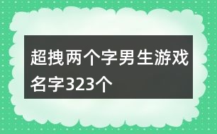 超拽兩個(gè)字男生游戲名字323個(gè)