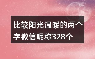 比較陽光溫暖的兩個字微信昵稱328個