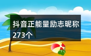 抖音正能量勵志昵稱273個