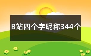 B站四個字昵稱344個