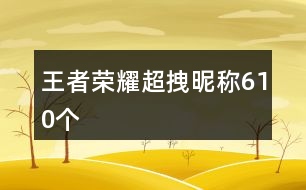 王者榮耀超拽昵稱610個