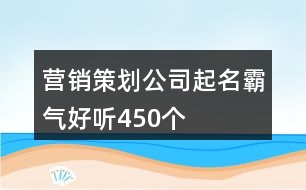 營(yíng)銷策劃公司起名霸氣好聽450個(gè)