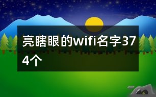 亮瞎眼的wifi名字374個(gè)