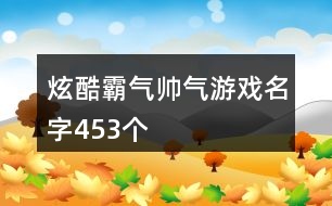 炫酷霸氣帥氣游戲名字453個