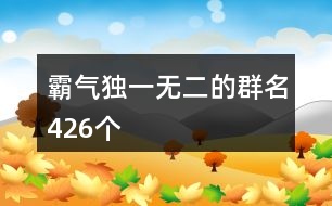 霸氣獨(dú)一無二的群名426個(gè)