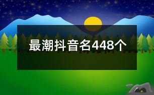 最潮抖音名448個(gè)